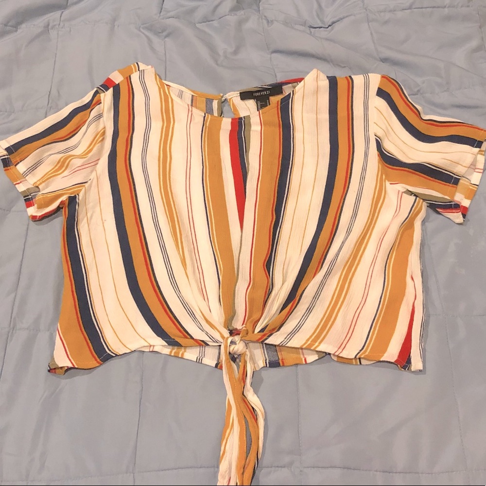 Cute Retro Striped Crop Top
